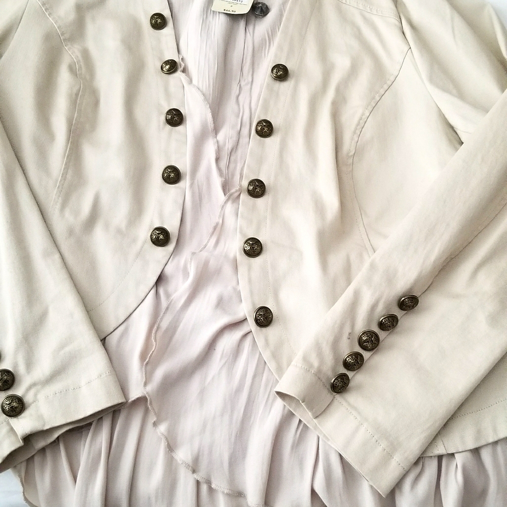 Military style cream colored jacket